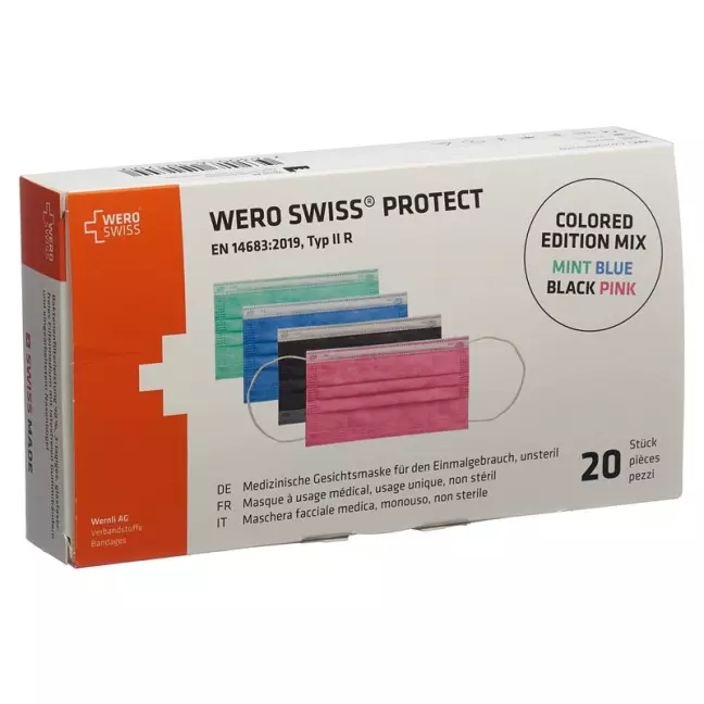 WERO SWISS Protect Mask Тип IIR цветная смесь WERO SWISS Protect Mask Тип IIR цветная смесь